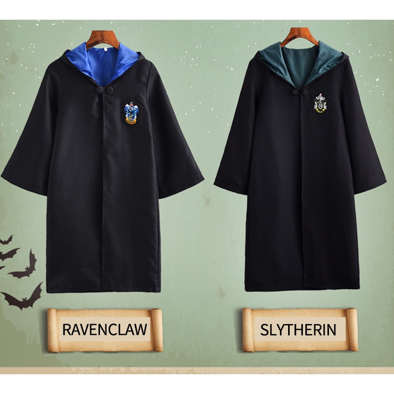Harry Potter Trang phục cho trẻ em Holloween Đồng phục cậu bé Gryffindor Cape cô gái Slytherin em bé Hufflepuff Cloak Ravenclaw Cosplay Playful Magic Robe AKKU