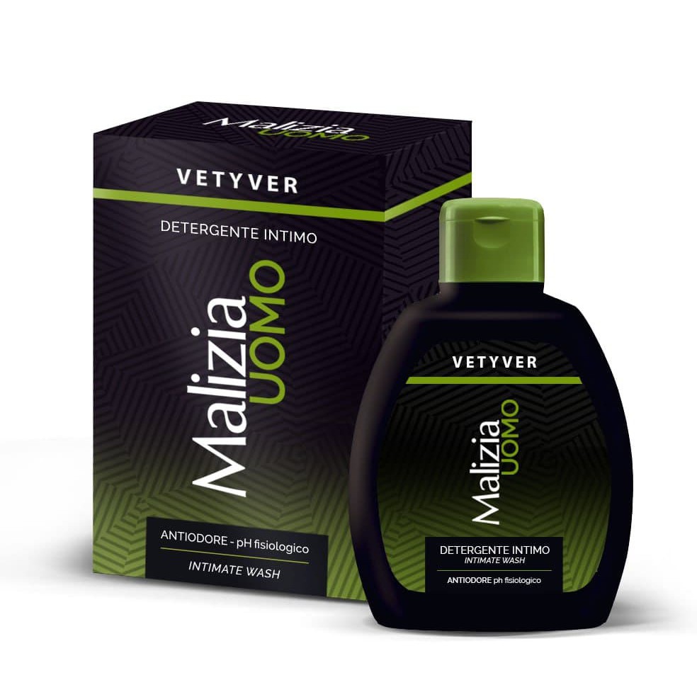 Dung dịch vệ sinh cậu nhỏ Malizia UOMO Vetyver Italy dành cho nam hương cỏ thơm ngăn mùi khó chịu 200ml Mr.BB