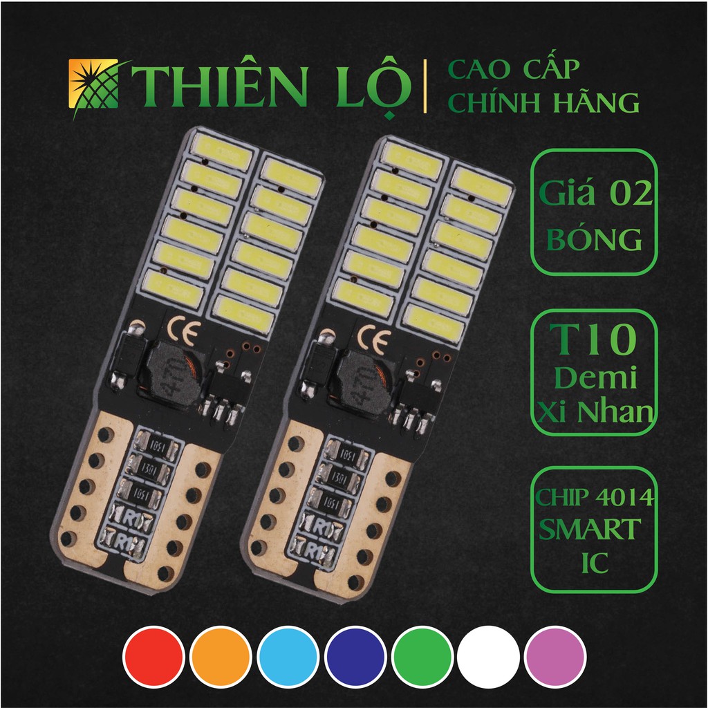 [GIÁ 2 ĐÈN][NÂNG CẤP]Đèn LED xi nhan T10 demi 24 SMD 4014 SMART IC của Thiên Lộ cao cấp dành cho tô tô xe máy