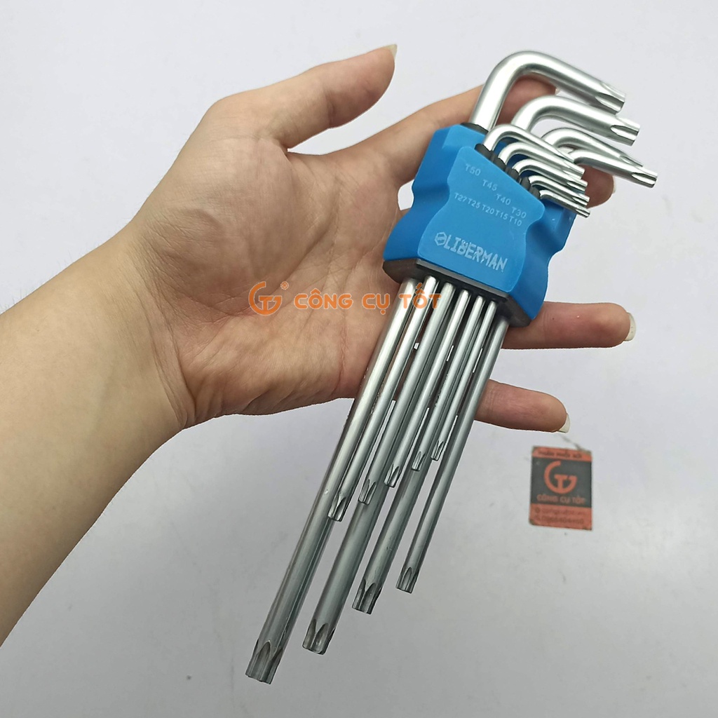 Bộ lục giác bông lỗ 9 cây T10-T50 LIBERMAN dài 230mm