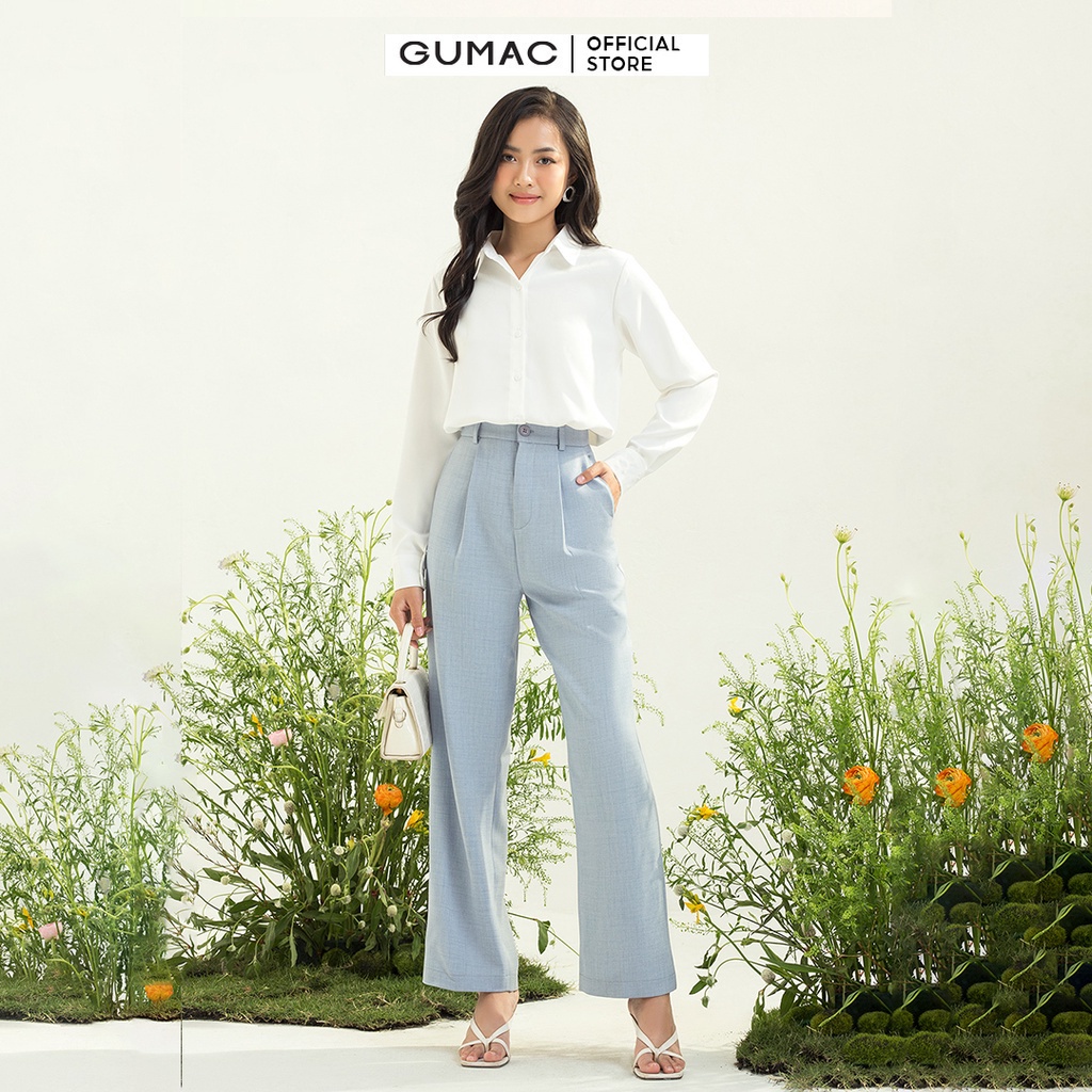 [Mã WABRGUM giảm 10% tối đa 30K đơn 99K] Quần tây suông xếp ly thời trang GUMAC QC03024