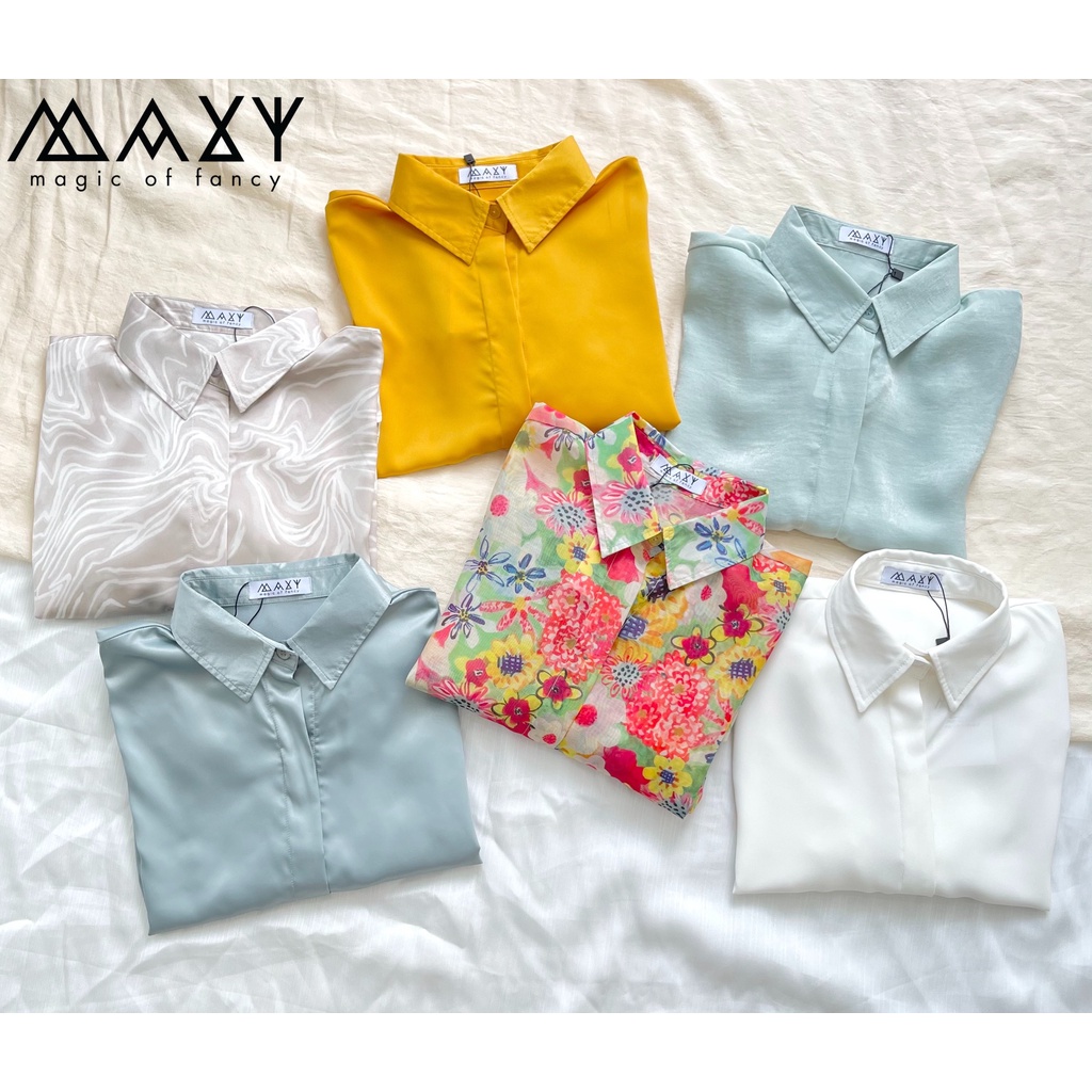 Tổng hợp áo sơ mi nữ freesize basic đủ màu Shirt freesize Maxy Workshop