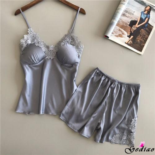 FREESHIP ĐƠN 99K_ Đồ ngủ bằng lụa satin phối ren phong cách quyến rũ dành cho nữ | BigBuy360 - bigbuy360.vn