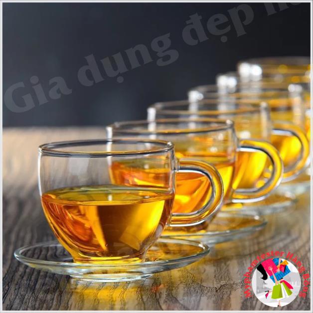 (HÀNG ĐẸP) Set 6 chén đĩa thuỷ tinh chịu nhiệt