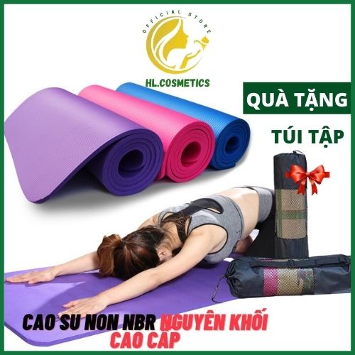 Thảm Tập Yoga Cao Su Non NBR Nguyên Khối Cao Cấp dày 10mm