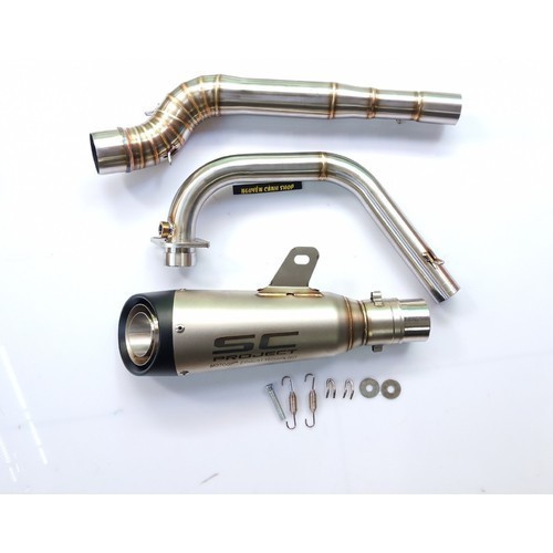 pô xe raider fi SC xéo cổ pô 2 khúc