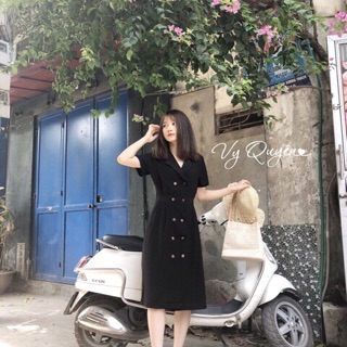Đầm cổ vest