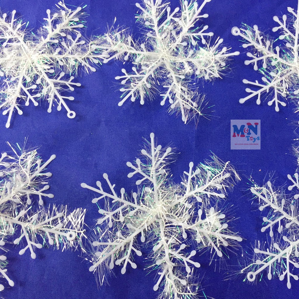 Set 6 bông tuyết đường kính 10cm trang trí Noel