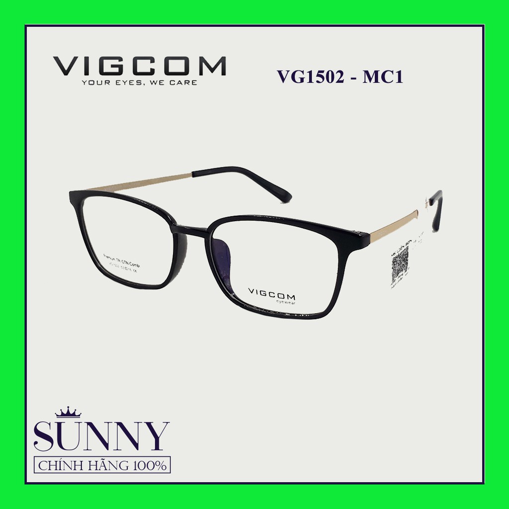 Gọng kính thời trang Vigcom VG1502 chính hãng, thiết kế dễ đeo bảo vệ mắt