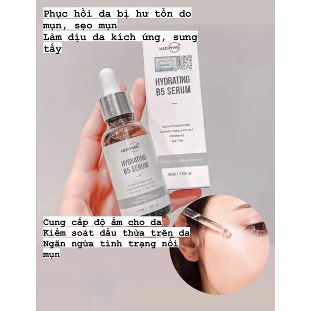 Serum dưỡng ẩm phục hồi cho da dầu mụn B5 Mediphar Hydrating [Chính Hãng]