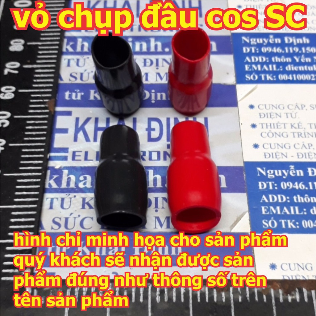 [Mã ELFLASH3 hoàn 10K xu đơn 20K] đầu chụp, vỏ bảo vệ đầu cos SC bằng nhựa xu mềm đầu SC4~SC120, màu đen/đỏ kde5314