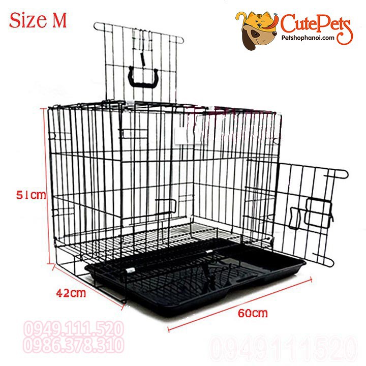 Lồng sơn tĩnh điện Size S 44x32x40cm có thể gấp gọn - Phụ kiện chó mèo Pet shop Hà Nội