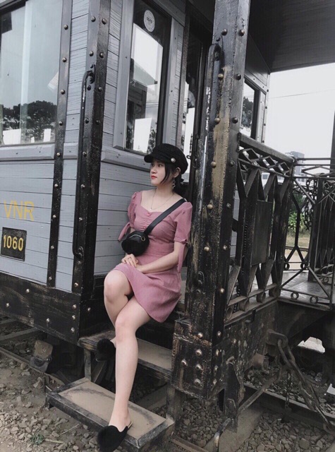 [Mã SKAMSALEP6 giảm 10% tối đa 100K đơn 150K] ĐẦM CARO HỒNG NÚT NGỰC TRẺ TRUNG ( KÈM ẢNH THẬT) | BigBuy360 - bigbuy360.vn