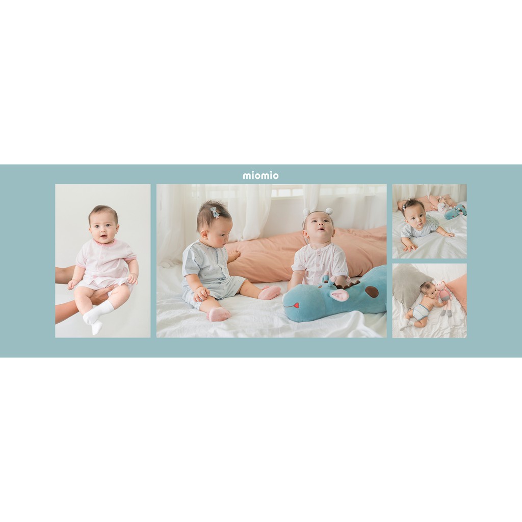Bộ dài tay cài giữa sơ sinh Miomio 100% cotton mỏng mát