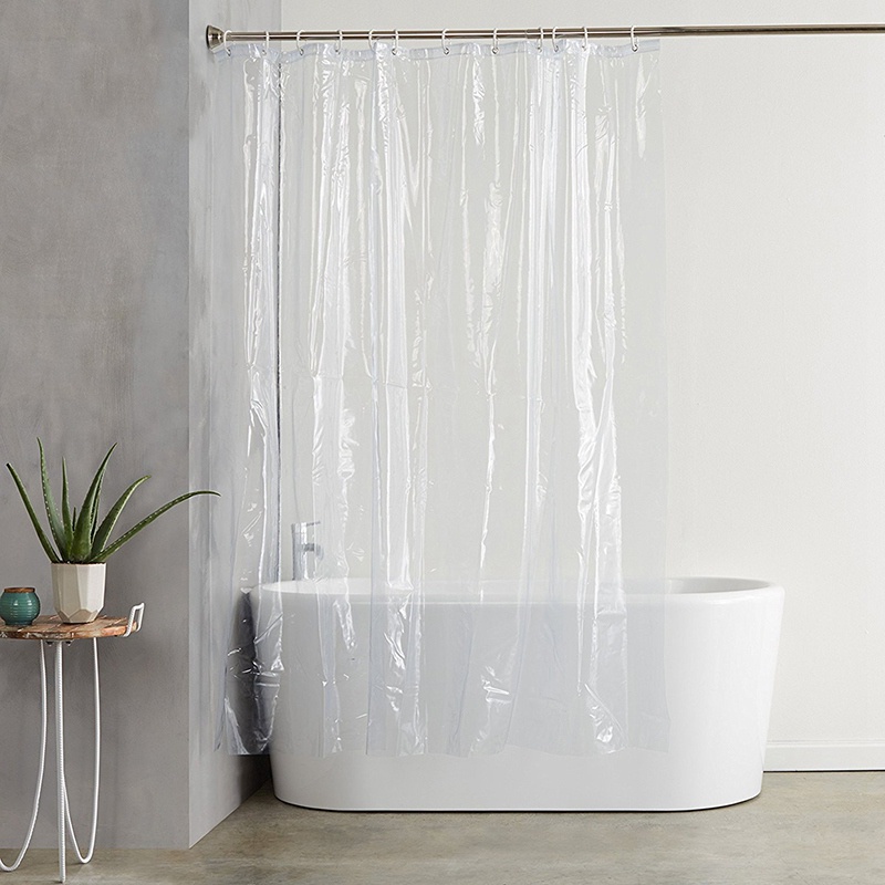 Rèm Cửa Nhà Tắm Bằng Nhựa peva Trong Suốt Chống Nước Màu Trắng Sang Trọng Kèm Móc Kích Thước 180Cm X 180Cm