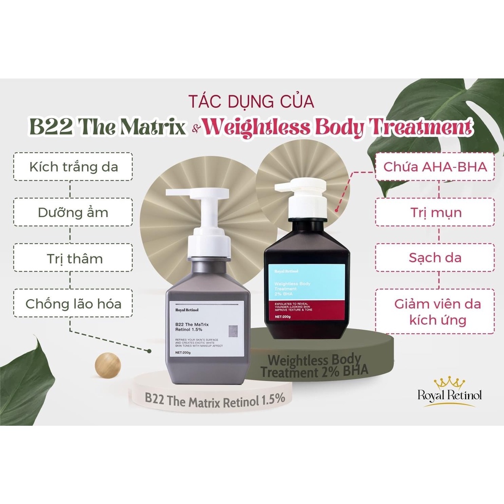 Royal Retinol B22 The Matrix - Kem Ủ Kích Trắng Body Retinol 1.5%  - XUKA.cosmetics