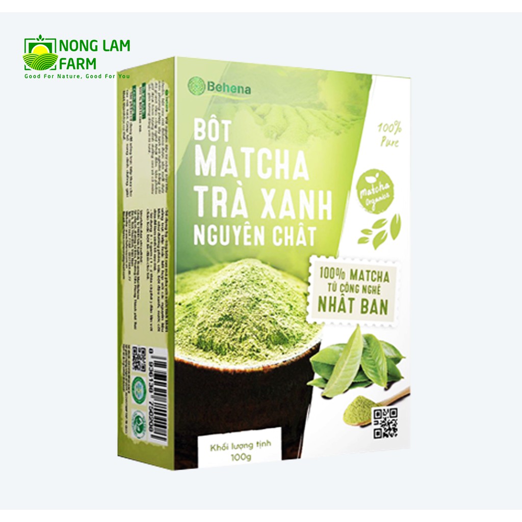 Bột trà xanh Matcha Behena - Giúp giảm cân, thải độc, kháng miêm, giảm mụn - Công nghệ Nhật Bản - Hộp 50g