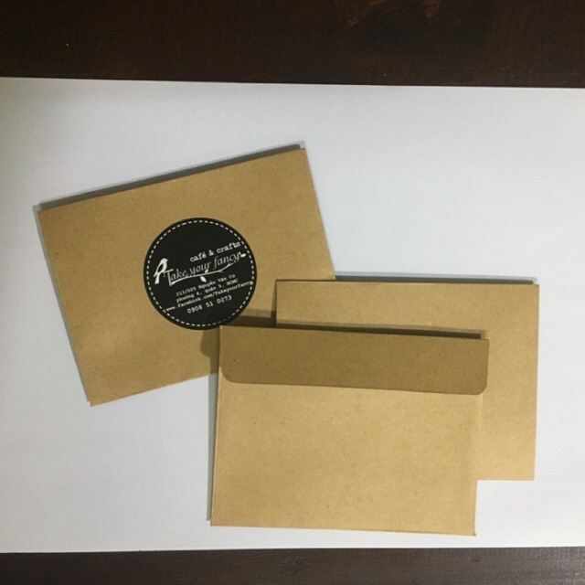 Xấp 10 Phong Bì Thư Kraft 9cm x 12cm (giấy dày cứng)