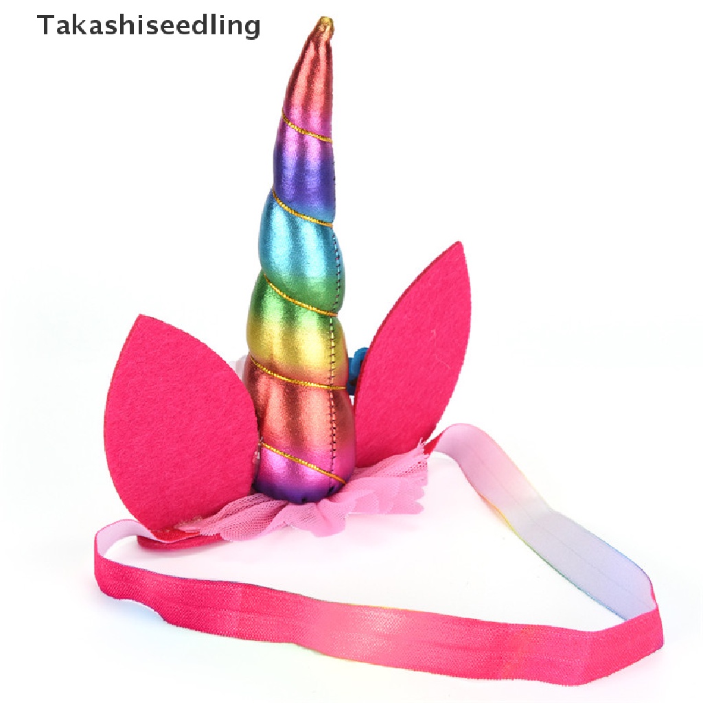 1 Cài Tóc Hình Sừng Kỳ Lân Đính Kim Tuyến Lấp Lánh Cho Bé