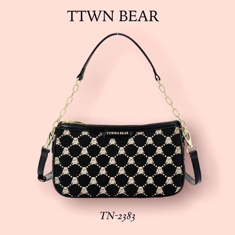 ‼ SẴN  SG ‼ Ttwn Bear Túi Kẹp Nách Xích Hồng Size 20Cm  - Di Di Lê - Sẵn Ship