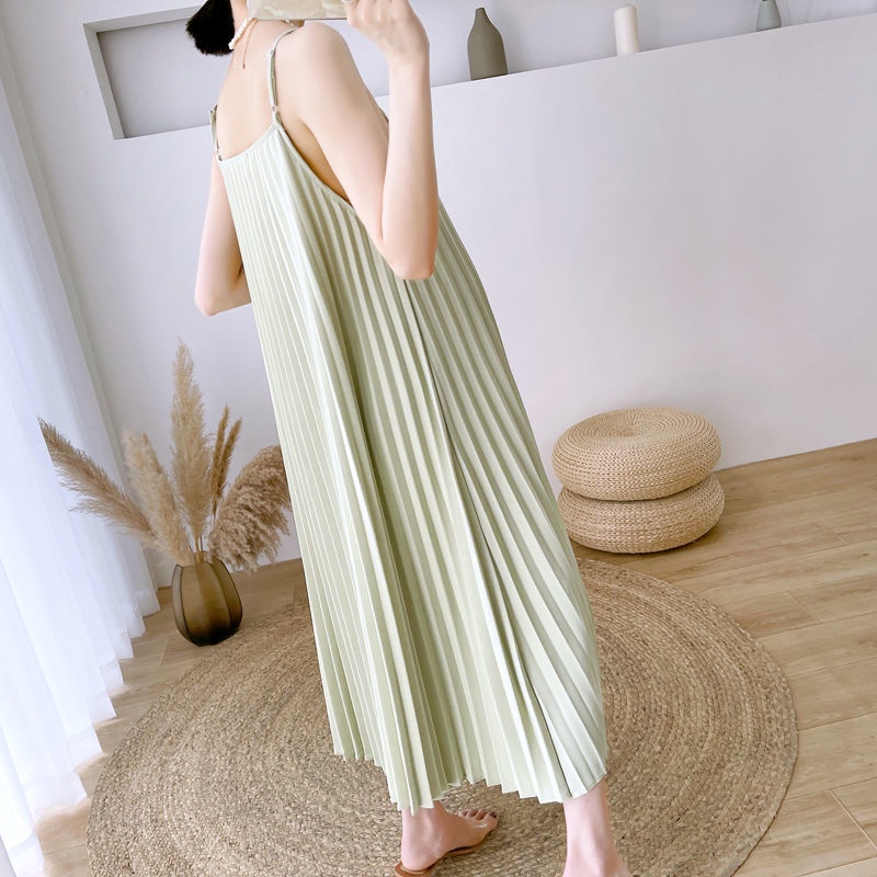 Đầm Bầu Hai Dây Vải Voan Dáng Dài Cỡ Lớn Thời Trang Xinh Xắn