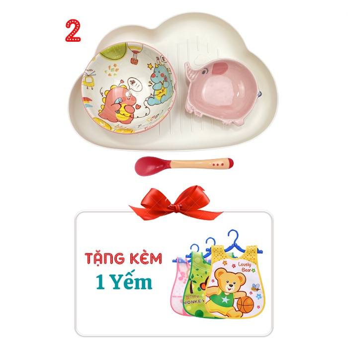 Bát ăn dặm gốm sứ cho bé nhiều hình dáng màu sắc