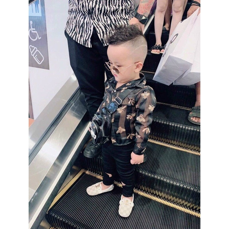 Sét sơ mi kèm quần kaki co giãn cho bé 8-25kg