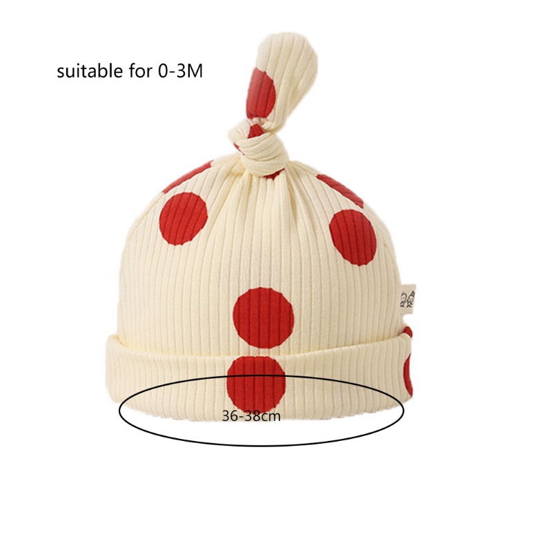 Mũ Chấm Bi Đáng Yêu Dành Cho Bé Sơ Sinh 0-3 Tháng Tuổi 36-38cm