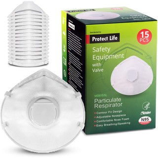 Một (01) chiếc khẩu trang protect life 6155L lọc bụi siêu mịn PM2.5 tiêu chuẩn Niosh N95