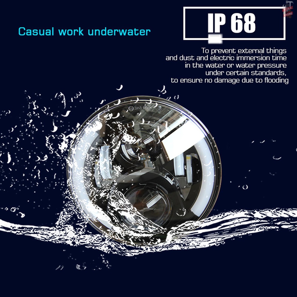 Đèn Pha LED Hình Tròn 7 Inch 12V/24V Thay Thế Cho Xe Jeep Wrangler