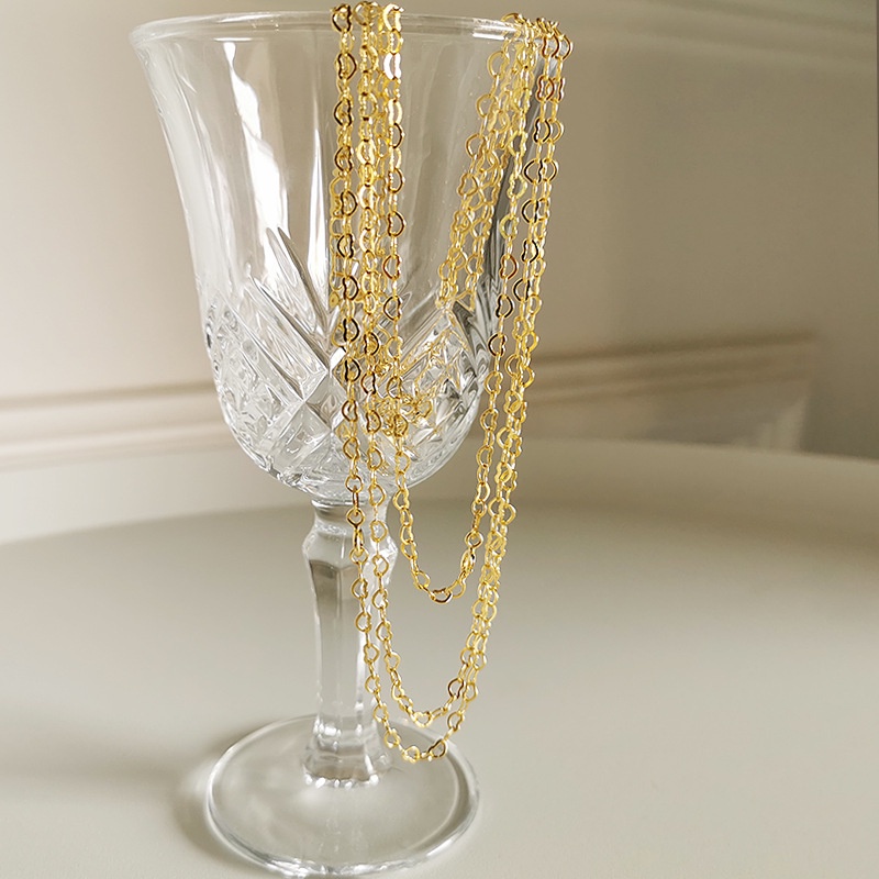 Dây chuyền tình yêu 【Còn hàng】 Dây chuyền vàng 18K S925 Vòng cổ bạc Hình trái tim nhỏ thời trang Trang sức mạ vàng Quà tặng miễn phí dị ứng