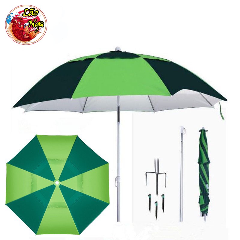 {Giá Rẻ} Ô Câu Cá Ô Dù Che Nắng Mưa Hình Xanh Dọc Dưa, Giọt Nước 1.8m Siêu Bền Đẹp