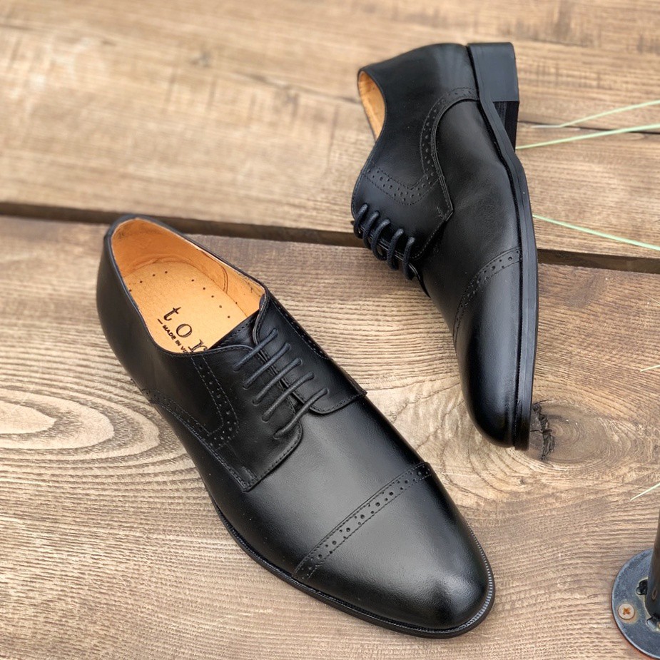 (Cao cấp) Giày Derby Toroshoes Da Bò M608 Đen