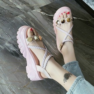 Giày sandal nữ Sport đế độn 5cm siêu nhẹ, chất liệu da siêu mịn - mẫu mới nhất Hot trend 2021 dép sandal nữ đi học