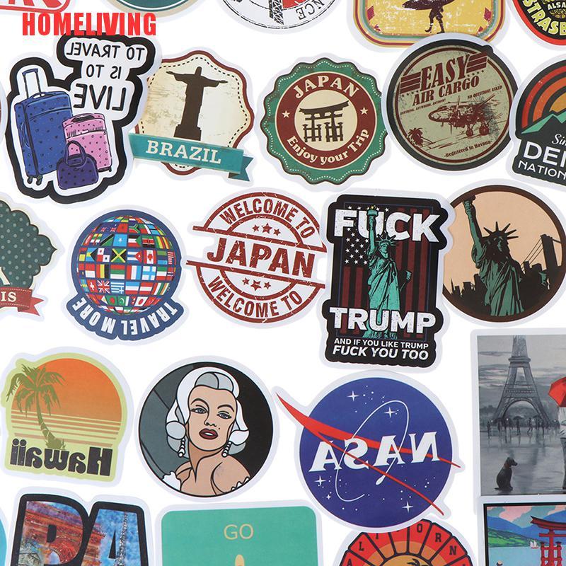 Bộ 50 Miếng Dán Màu Sắc Thần Kỳ Trang Trí Sổ Tay / Vali / Guitar / Laptop