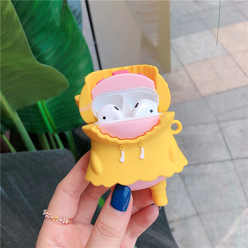 Vỏ Bảo Vệ Hộp Đựng  Tai Nghe Airpods Thế Hệ 1&amp;2 Siêu Cute Bằng Sillicon Dẻo