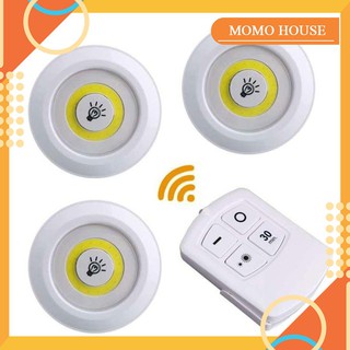 - Bộ 3 bóng mini Điều khiển từ xa - Đèn led dán tường thông minh treo cầu thang phòng ngủ gắn tủ trang trí