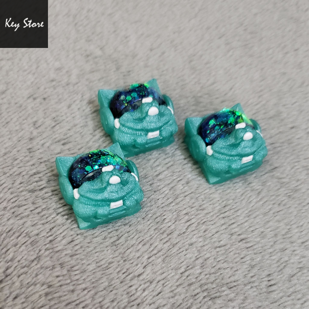 Nút bàn phím cơ artisan keycap sirius màu xanh hexagon