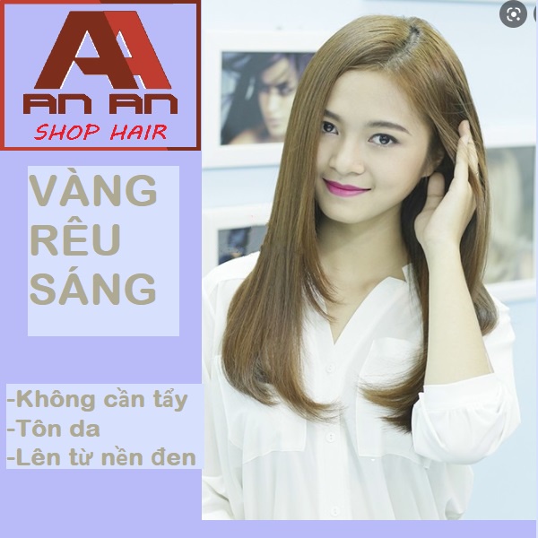 Thuốc nhuộm tóc màu Vàng Rêu, Rêu Nhạt, Rêu Vàng Sáng tặng trợ nhuộm