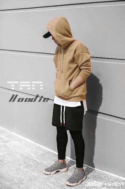 Áo Nỉ Bông Chui Đầu Có Nón Hoodie Trơn Có Túi Bụng