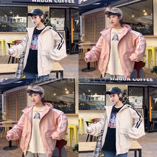 [ SALE SỐC ]ÁO KHOÁC KAKI FROM RỘNG- JACKET kaki sọc