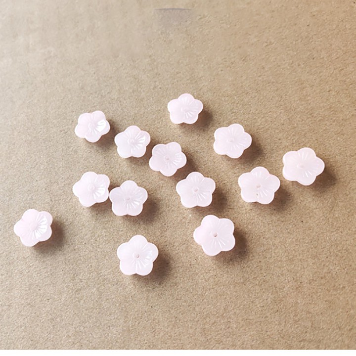 [Nguyên liệu làm trâm] 5 hoa thủy tinh 5 cánh 14mm