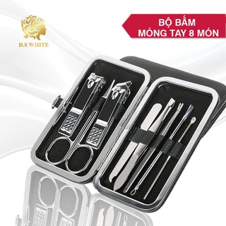 Bộ Bấm Móng Tay 8 Món, Bộ Dụng Cụ Bấm Móng Tay Kim Loại Cao Cấp 3 Màu