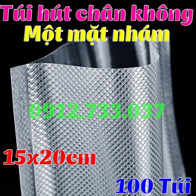 Túi hút chân không một mặt nhám sz 15x20 loại xịn, ko đúng đền tiền gấp đôi cho khách hàng