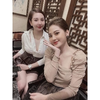 áo lưới cổ vuông tay bồng ( đọc kỹ mô tả )