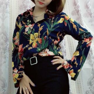 Sơmi lụa hoa 3d cao cấp