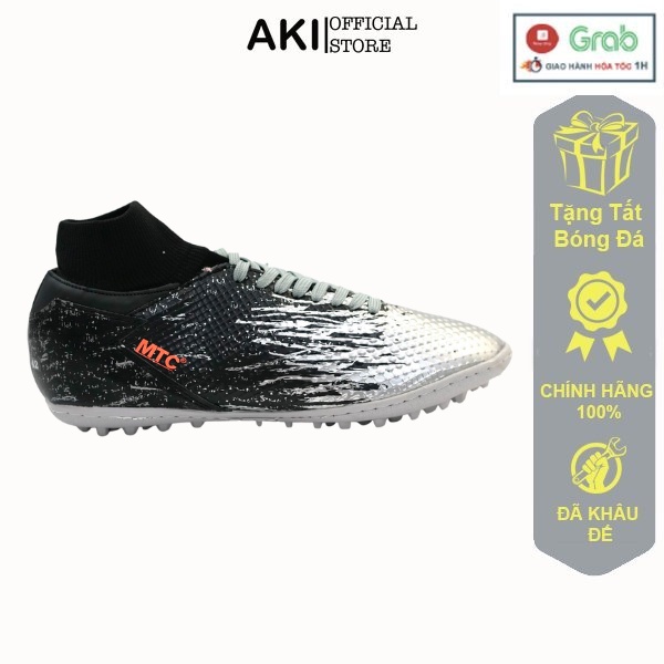 Giày Đá Bóng Nam Cỏ Nhân Tạo Mtc Faster Xám Cao Cổ Thể Thao Phong Cách Chính Hãng - Mf007