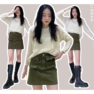 Áo len lưới chất mềm form rộng phong cách Ulzzang