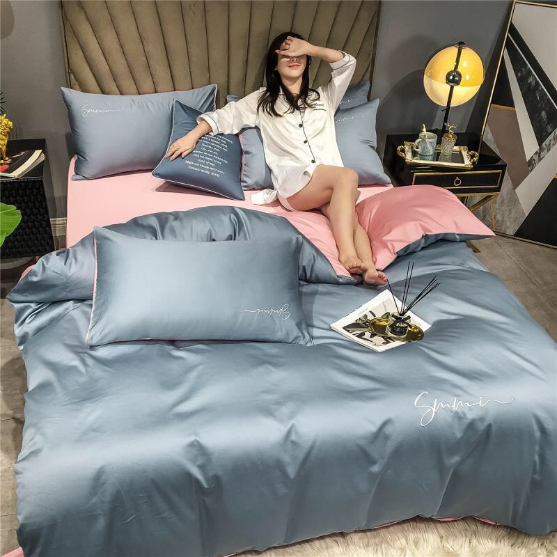 Bộ chăn ga gối lụa sunoi EMMIBEDDING STORE các mẫu phối màu bst1
