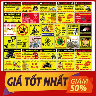 decal chống nước TEM CẢNH BÁO logo cảnh báo 3 lớp